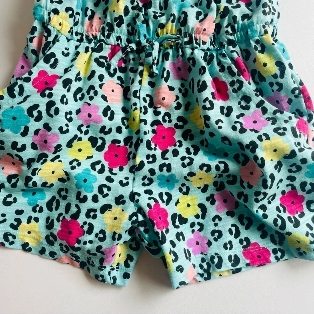 Garanimals Girls Romper Leopard Flowers Graphics Excellent Condition Size 7